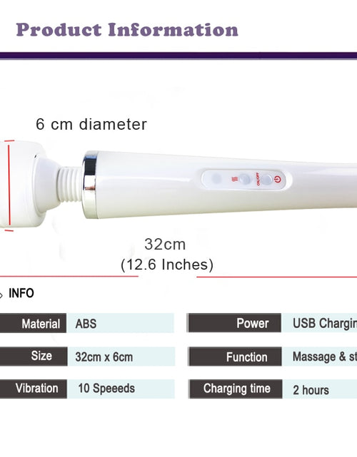 Load image into Gallery viewer, Powerful Magic Wand Vibrators for Women Clitori Stimulator Big AV Stick Vibrator Female G Spot Massager Adult Sex Toys for Woman
