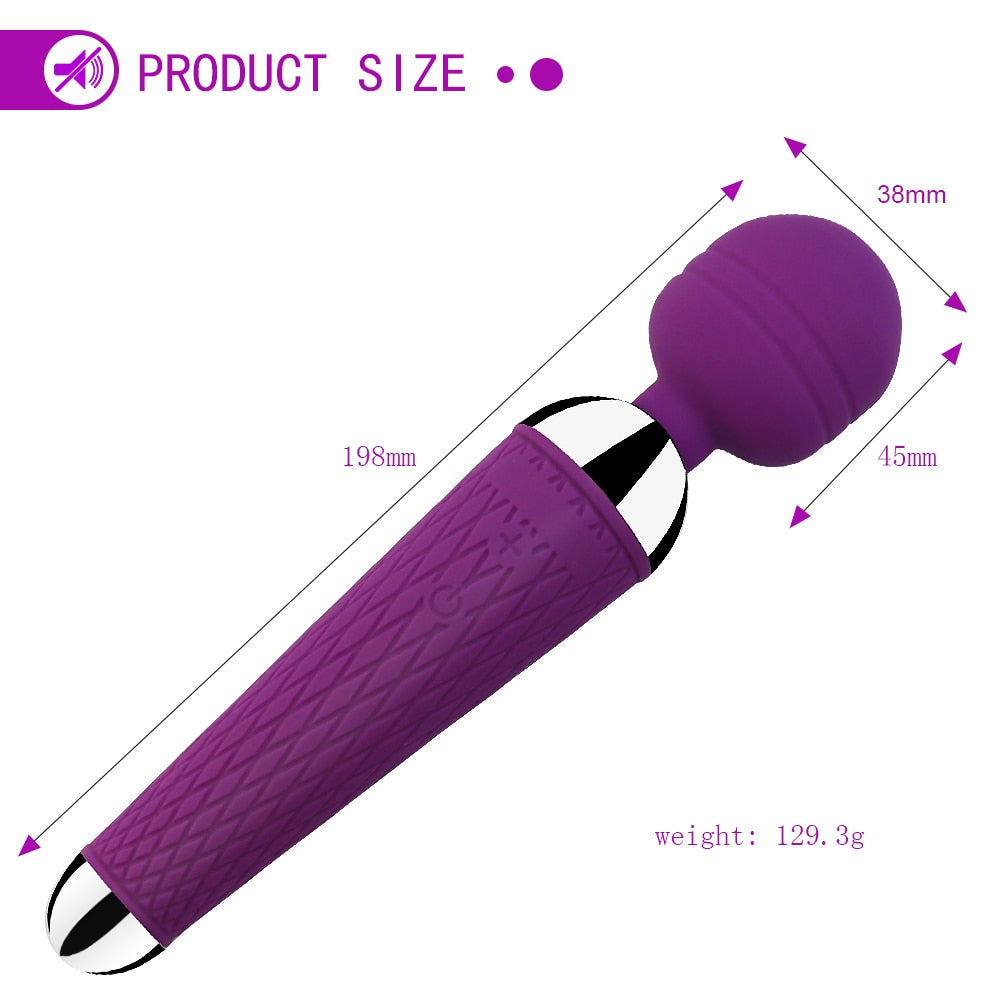 Powerful Clitoris Dildo Vibrator Erotic Sex Toys for Women 10 Patterns Vibration Magic Wand G-spot Massager Female Masturbator