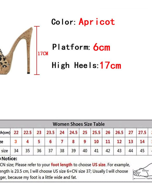 Load image into Gallery viewer, Size 35-42 Platform Slippers For Women Sexy Leopard Grain Dance Sandals Fashion Wooden Thick Bottom High Heels Stripper Shoes
