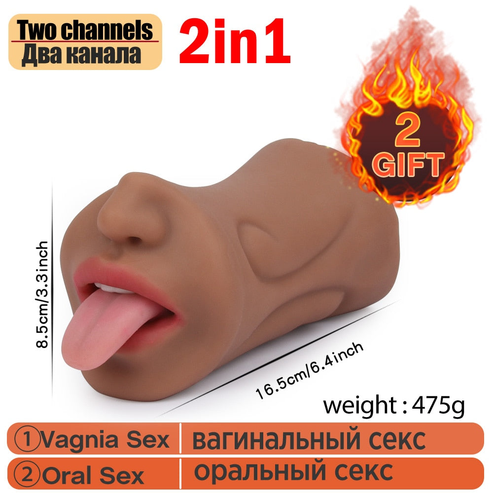 3 IN 1 Sex Toys Masturbation For Men Deep Throat Artificial  Real Pussy Oral Male MasturbatorBlowjob Realistic Rubber Vagina