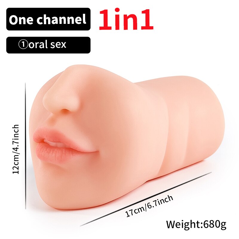 Realistic Vagina Male Masturbator Oral Mouth Aircraft Cup Real Pussy Sexo Intimate Goods Deep Throat Double Hole Sex Toy for Men