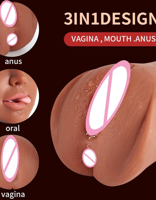 Load image into Gallery viewer, Realistic Vagina Male Masturbator Oral Mouth Aircraft Cup Real Pussy Sexo Intimate Goods Deep Throat Double Hole Sex Toy for Men
