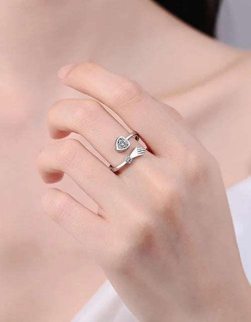 Load image into Gallery viewer, Fashion I Love You Forever Ring Woman Jewelry Name Zircon Love Silver Color Copper Rings for Women Girlfriend Wedding
