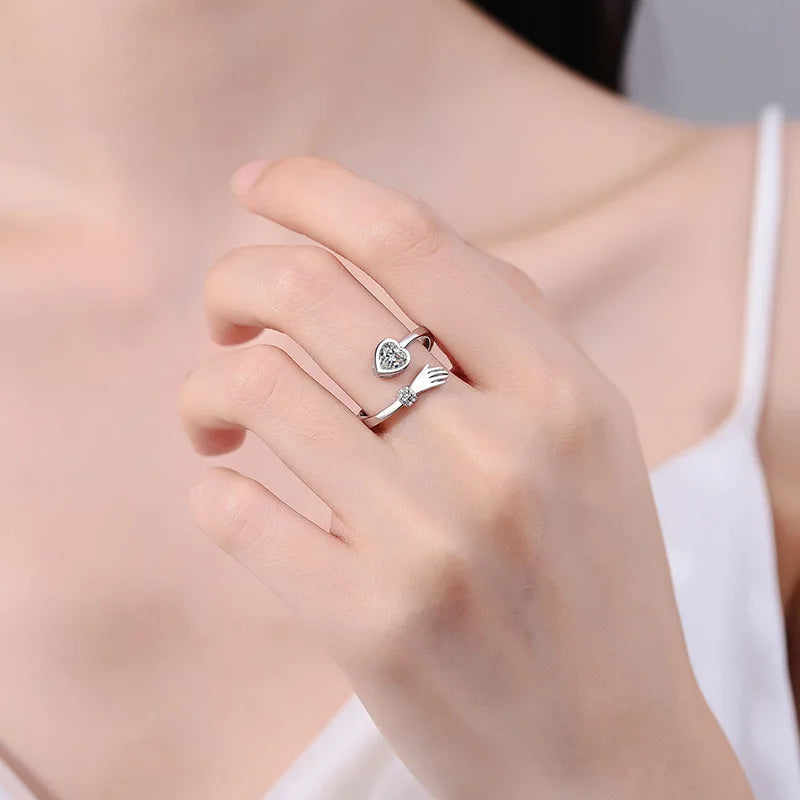 Fashion I Love You Forever Ring Woman Jewelry Name Zircon Love Silver Color Copper Rings for Women Girlfriend Wedding