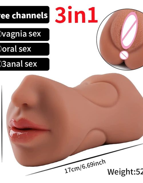 Load image into Gallery viewer, Realistic Vagina Male Masturbator Oral Mouth Aircraft Cup Real Pussy Sexo Intimate Goods Deep Throat Double Hole Sex Toy for Men
