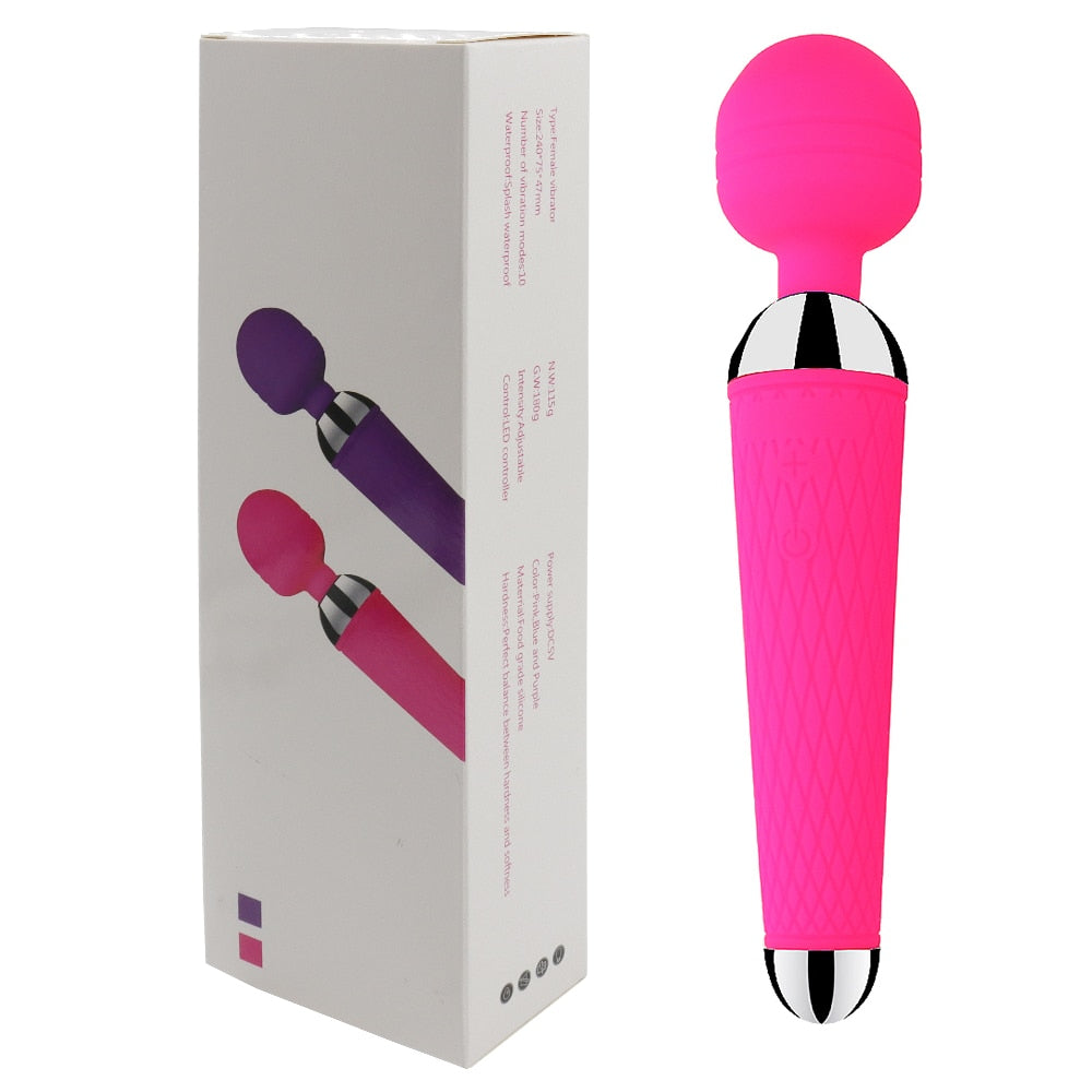 Powerful Clitoris Dildo Vibrator Erotic Sex Toys for Women 10 Patterns Vibration Magic Wand G-spot Massager Female Masturbator