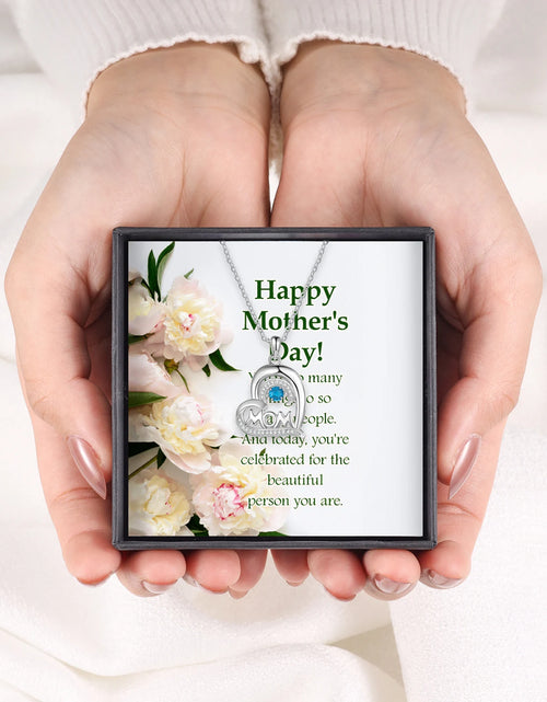 Load image into Gallery viewer, Mother&#39;s Day Personalized MOM Birthstone &amp; Name Necklace Love Heart Pendants Custom Birthday Gifts for Women Mom Wife
