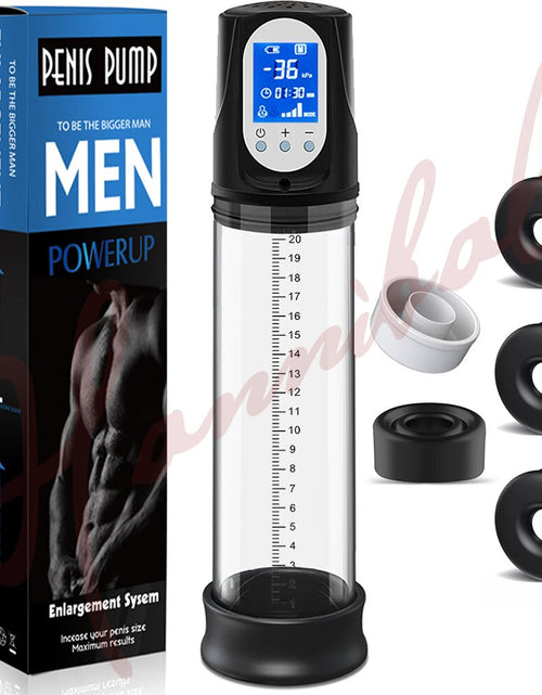 Load image into Gallery viewer, LCD Electric Penis Pump Male Masturbator Cup Dick Extender Vacuum Pump Penis Enlargement Pump Trainer Sex Toy for Men
