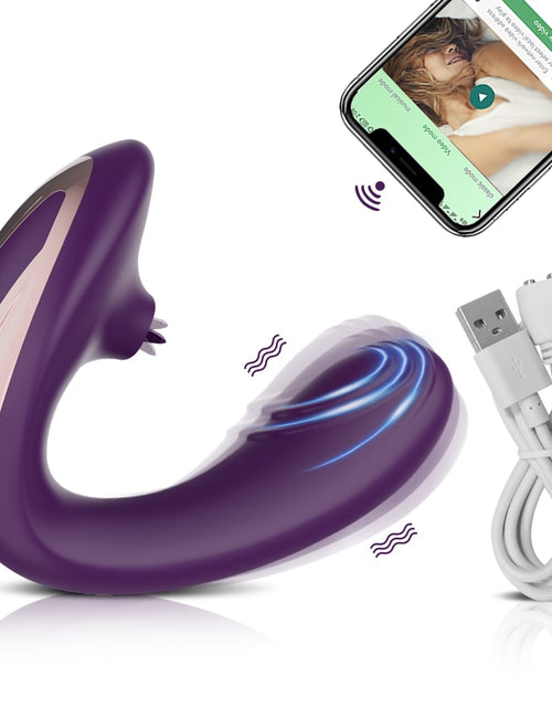 Load image into Gallery viewer, Powerful Bluetooth APP Vibrator Female with Tongue Licking Clitoris Stimulator G Spot Massager Adult Goods Sex Toys for Women
