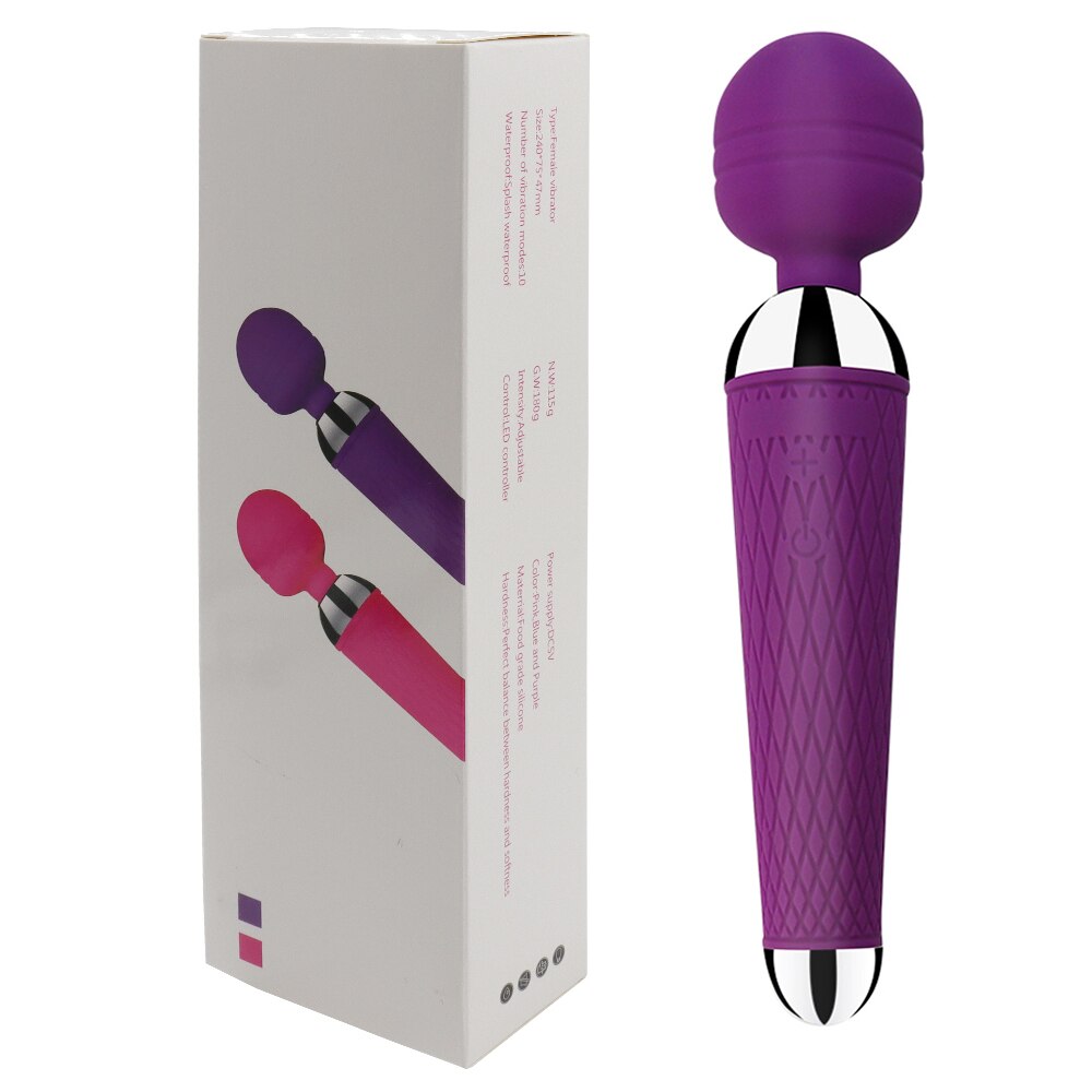 Powerful Clitoris Dildo Vibrator Erotic Sex Toys for Women 10 Patterns Vibration Magic Wand G-spot Massager Female Masturbator