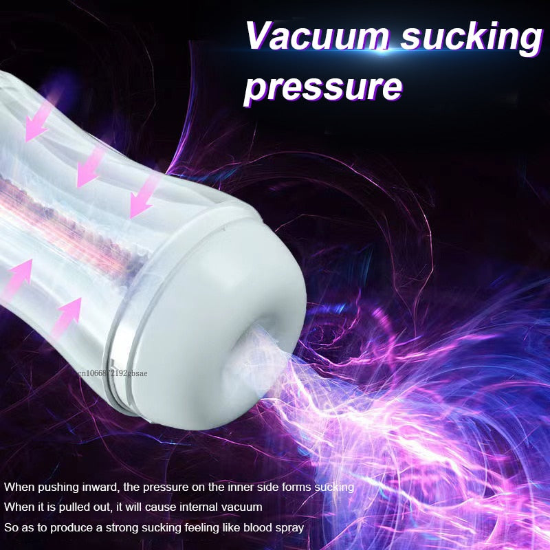 Male Masturbation Cup Automatic Sucking Real Oral Vagina Vacuum Suction Vibrator Masturbator Sex Toys For Men Blowjob Sexy Shop