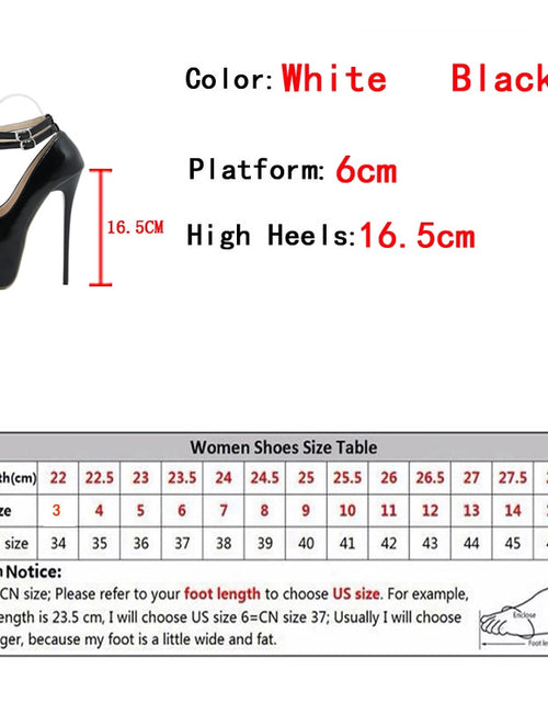 Load image into Gallery viewer, Fashion Design Double Buckle Strap Platform Sandals Women Pumps Sexy Peep Toe 16.5CM Super High Heels Stripper Shoes White
