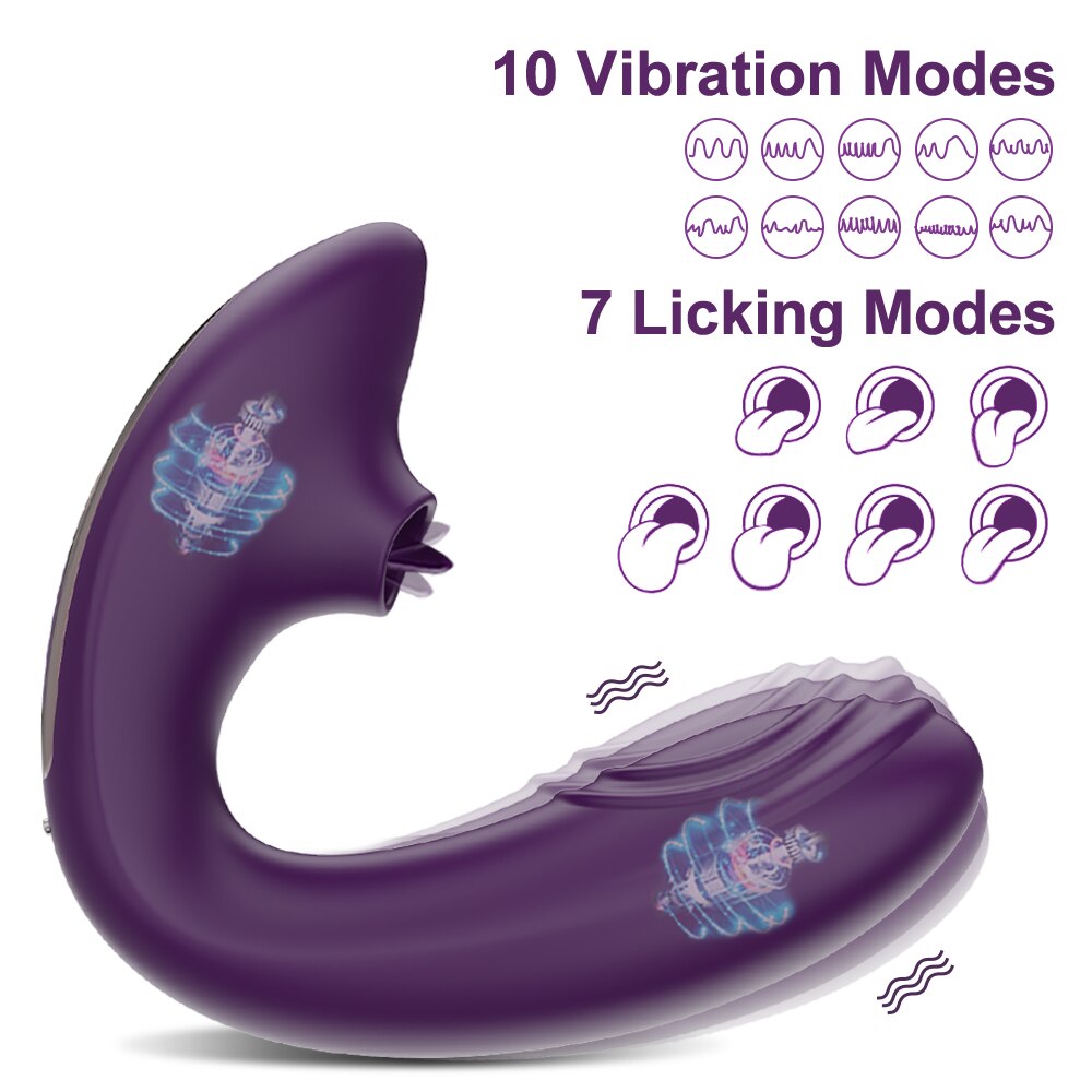 Powerful Bluetooth APP Vibrator Female with Tongue Licking Clitoris Stimulator G Spot Massager Adult Goods Sex Toys for Women