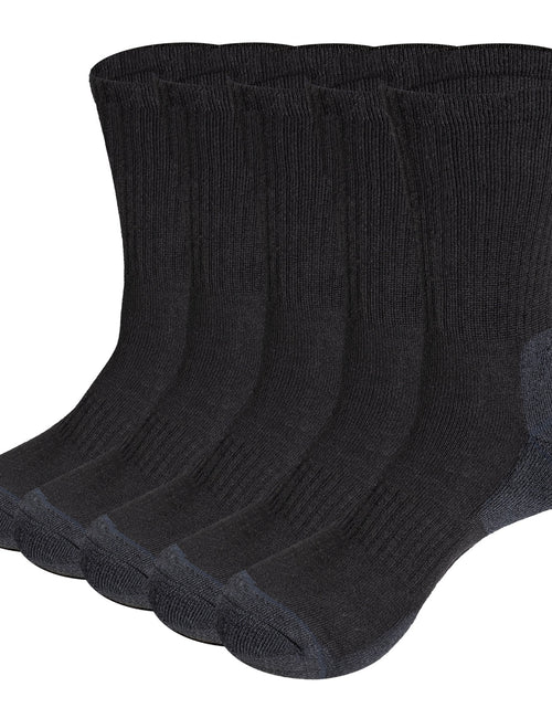 Load image into Gallery viewer, Mens Moisture Wicking Mid Calf Thermal Work Boot Sports Hiking Trekking Socks( 5 Pairs/Pack)
