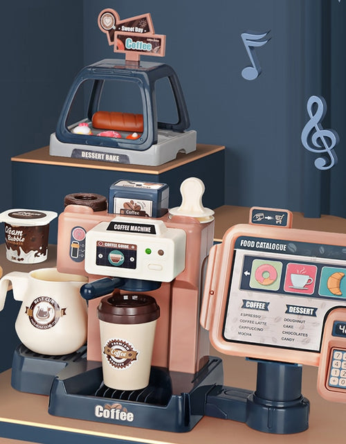 Load image into Gallery viewer, Kids Coffee Machine Toy Set Kitchen Toys Simulation Food Bread Coffee Cake Pretend Play Shopping Cash Register Toys For Children
