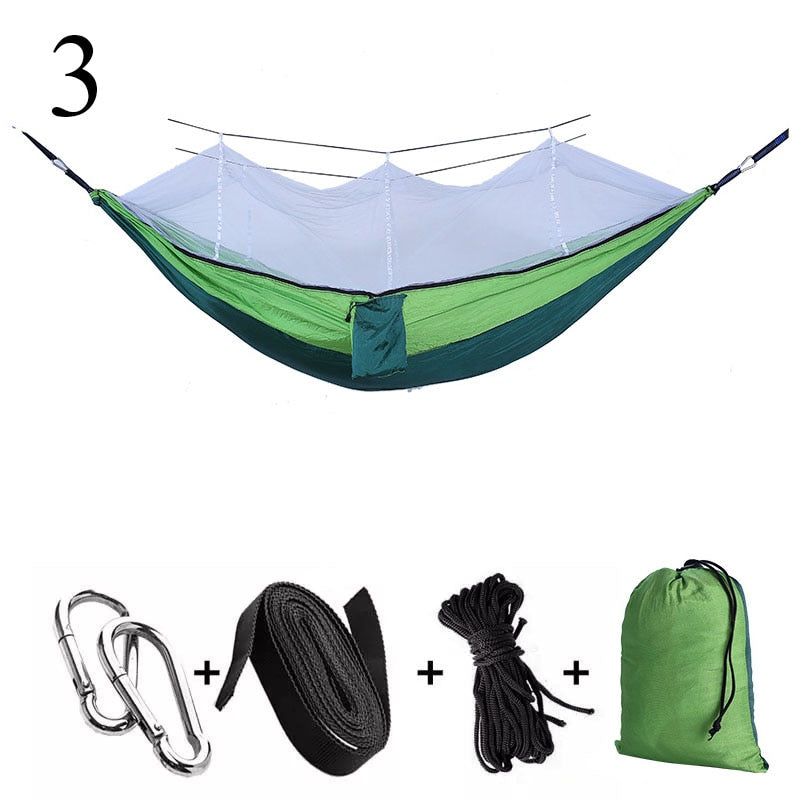 Portable Outdoor Camping Hammock 1-2 Person Go Swing With Mosquito Net Hanging Bed Ultralight Tourist Sleeping hammock