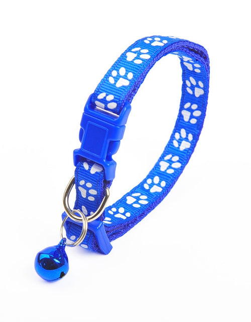 Load image into Gallery viewer, 1Pc Colorful Cute Bell Collar Adjustable Buckle Cat Collar Pet Supplies Footprint Personalized Kitten Collar Small Dog Accessory
