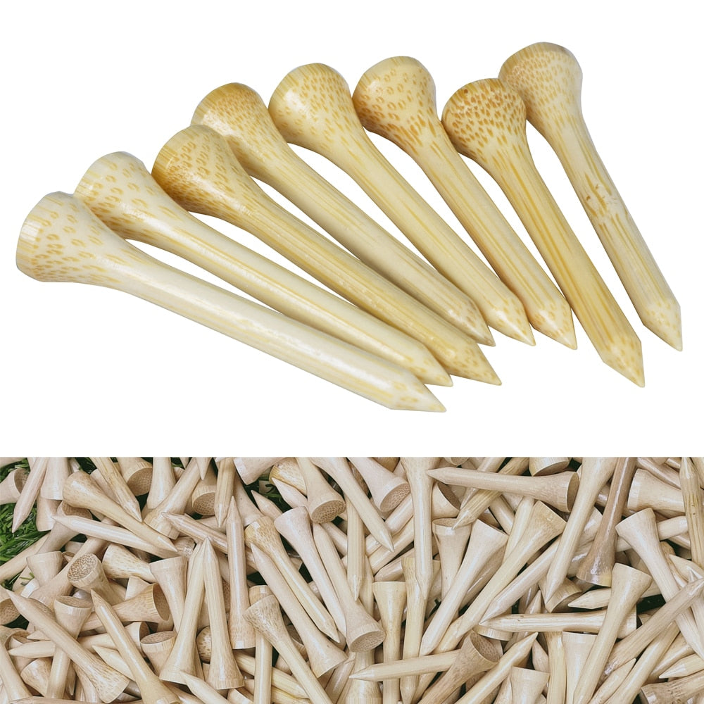 100Pcs/Set Golf Tees Bamboo Tee Golf Balls Holder 4 Sizes Available Stronger than Wood Tees Drop Ship