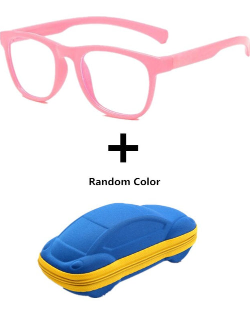 Load image into Gallery viewer, Anti blue Light Kids Glasses Boys Girls Optical Frame Computer Transparent Glasses Children Silicone Soft Eyeglasses +Car Case
