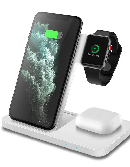 Load image into Gallery viewer, 15W Fast Wireless Charger Dock Station For iPhone 14 13 12 11 XS XR X 8 Apple Watch 8 7 6 SE 5 AirPods 3 Pro Charging Stand
