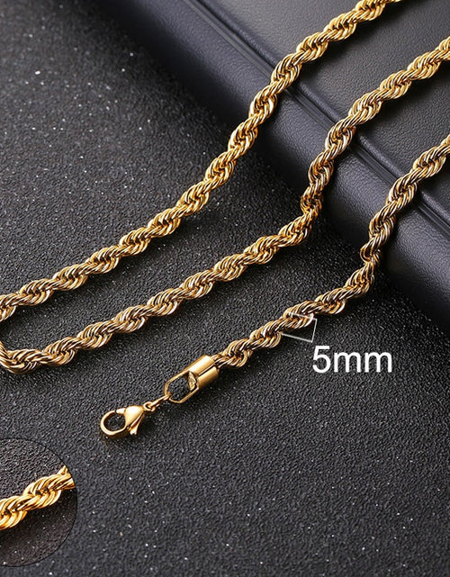 Load image into Gallery viewer, Cuban Chain Necklace for Men Women, Basic Punk Stainless Steel Curb Link Chain Chokers,Vintage Gold Tone Solid Metal Collar
