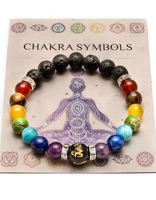 Load image into Gallery viewer, Beads Bracelet for Men Natural Volcanic Stone Bead Tibetan Buddha chakra Lava Stone Diffuser Bracelets Men Fashion New Jewelry
