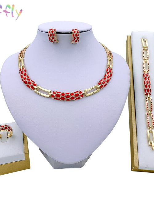 Load image into Gallery viewer, Dubai Costume Jewelry Sets for Women Luxury Bridal Nigerian Wedding African Beads Jewelry Set New Design
