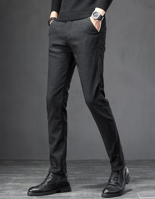 Load image into Gallery viewer, 2022 Spring Autumn Business Dress Pants Men Elastic Waist Frosted Fabric Casual Trousers Formal Social Suit Pant Costume Homme
