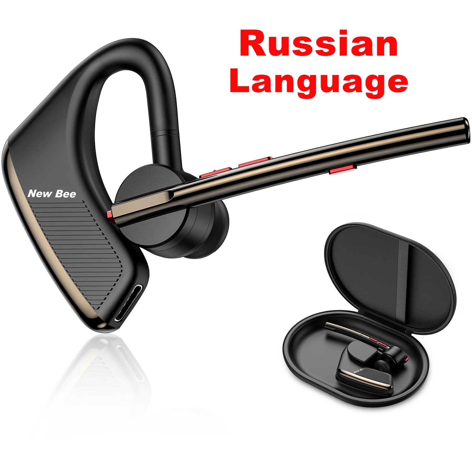 New Bluetooth 5.2 Headset Wireless Earphones Headphone with Dual Mic Hands-free Earpiece CVC8.0 Noise Cancelling Earbuds