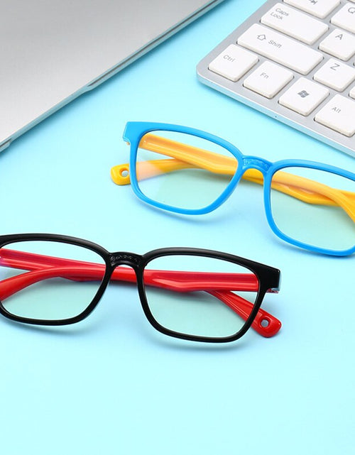 Load image into Gallery viewer, Children Bendable Silicone Anti-blue Light Glasses Flexible One-piece Safe Eyeglasses Plain Mirror Goggles Eyewear Frame
