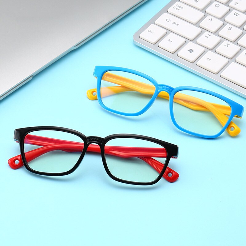 Children Bendable Silicone Anti-blue Light Glasses Flexible One-piece Safe Eyeglasses Plain Mirror Goggles Eyewear Frame