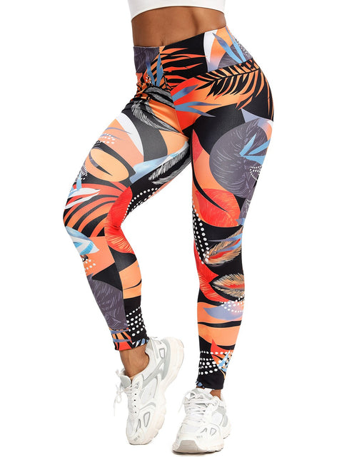 Load image into Gallery viewer, Printing Leggings Fitness Yoga Pants Women High Waist Push Up Hip  Workout Elastic Tights Running Activewear Gym Sports Pants
