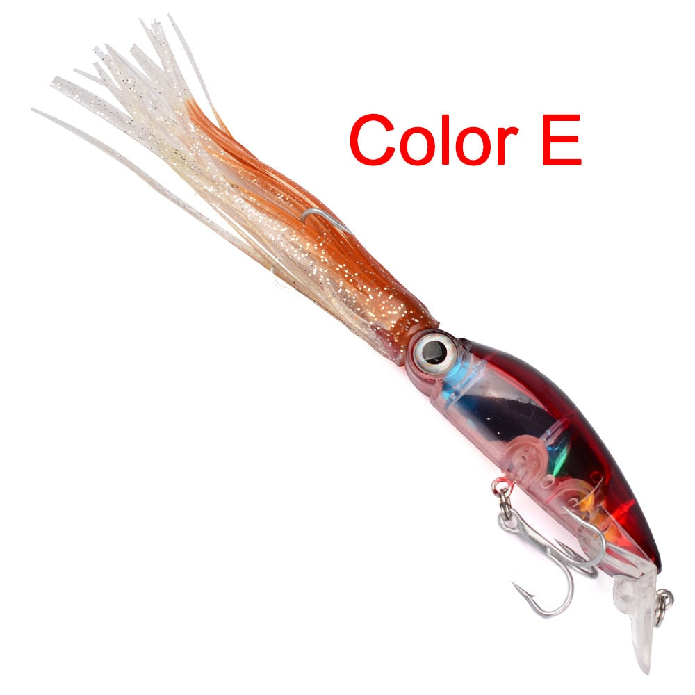 1pcs Hard Fishing Lure Fish Bait 18g 10cm Squid High Carbon Steel Hook Octopus Crank For Artificial Tuna Sea Allure Tool