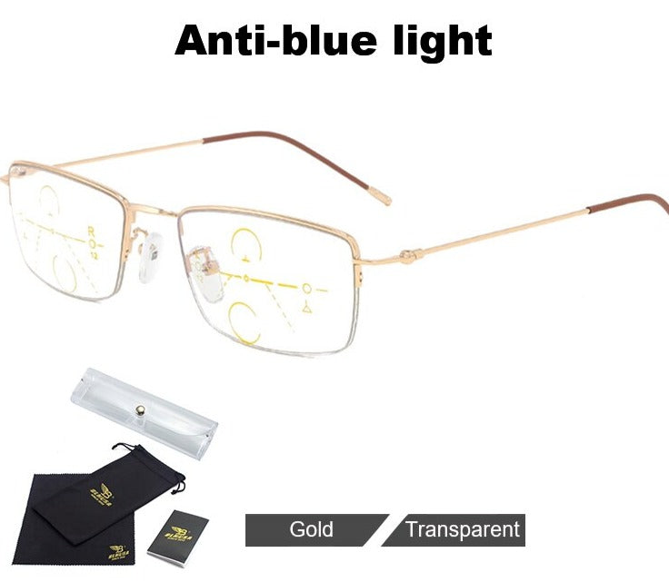 Ultra Light Anti Blue Light Reading Glasses Men Progressive Multifocal Looking Far And Near Eyeglasses Elderly Business Glasses