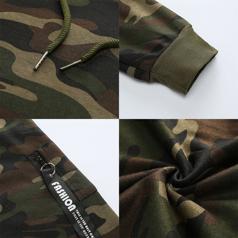 Tracksuit Military Hoodie 2 Pieces Sets Costom Your Logo Camouflage Muscle Man Autumn Winter Tactical Sweat Jacket Pants