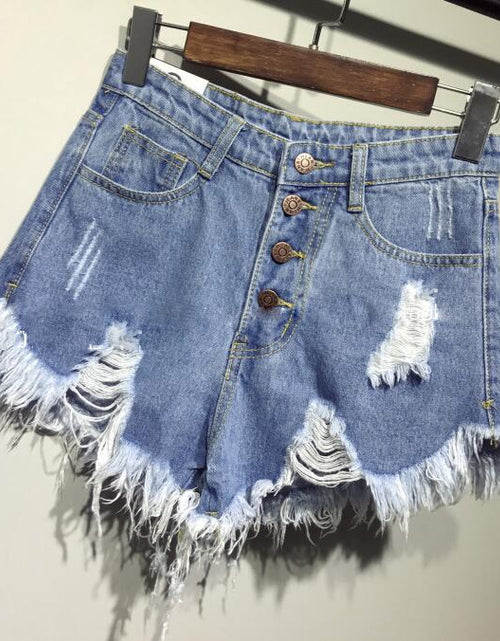 Load image into Gallery viewer, casual summer cool women denim booty Shorts high waists fur-lined leg-openings Big size sexy short Jeans
