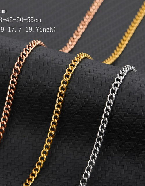 Load image into Gallery viewer, Stainless Steel Necklace for Men Women Curb Cuban Link Chain Chokers Vintage Gold Golor Chains Christmas Gift
