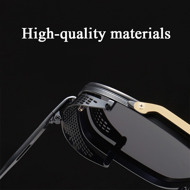 New Punk Sunglasses For Men Fashion Square Vintage Steampunk Glasses Luxury Oculos De Sol Masculino Luxe Lunette De Soleil Homme