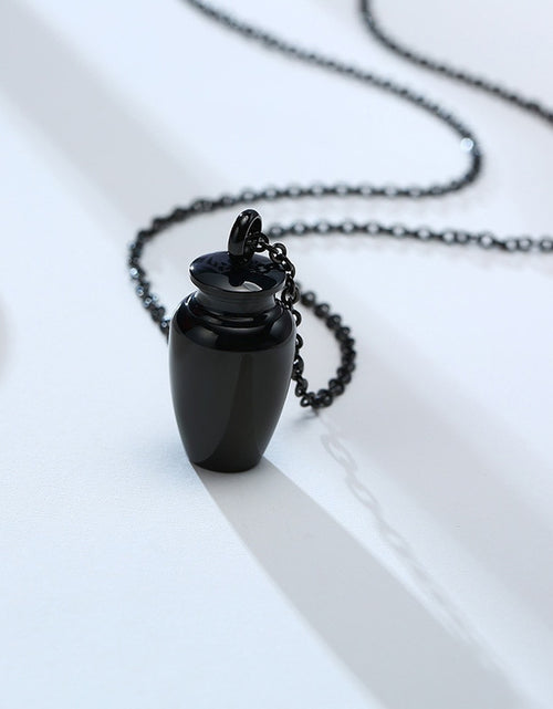 Load image into Gallery viewer, Vnox Openable Earthen Jar Columbarium Shape Pendant for Men Women,Stylish Perfume Holder Ashes Cremation Urn Punk Rock Necklace
