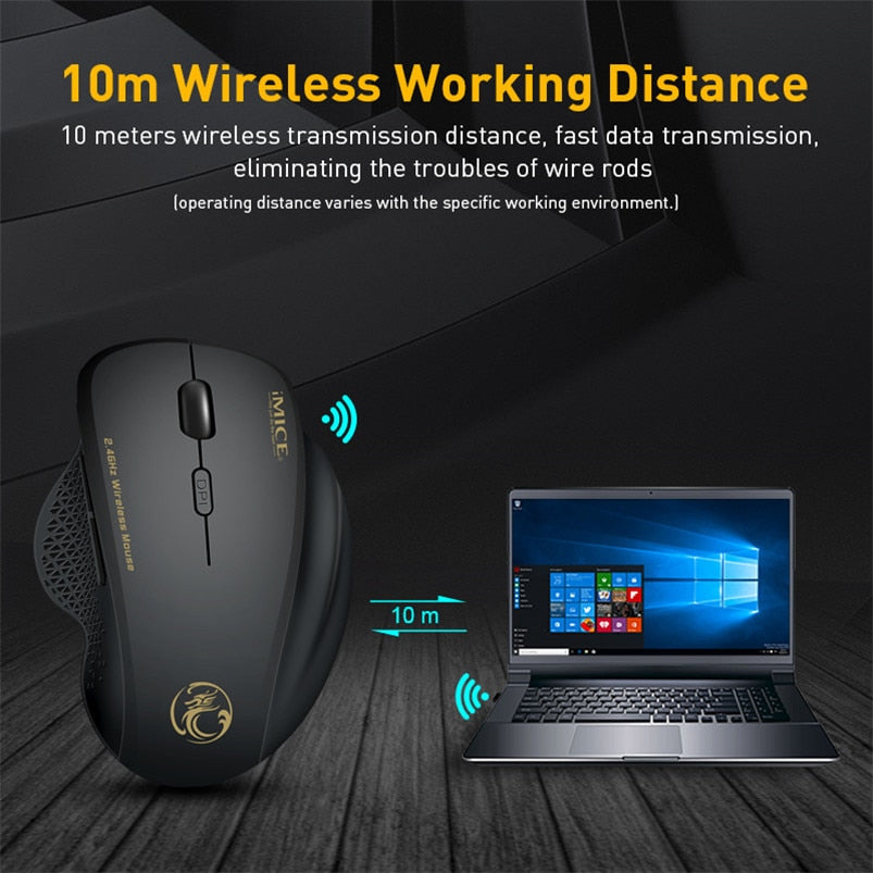 Wireless Mouse Ergonomic Computer Mouse PC Optical Mause with USB Receiver 6 buttons 2.4Ghz Wireless Mice 1600 DPI For Laptop