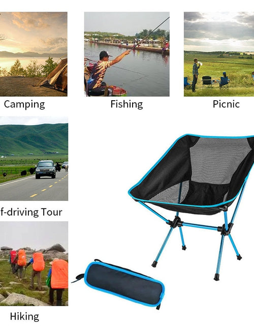 Load image into Gallery viewer, Detachable Portable Folding Moon Chair Outdoor Camping Chairs Beach Fishing Chair Ultralight Travel Hiking Picnic Seat Tools
