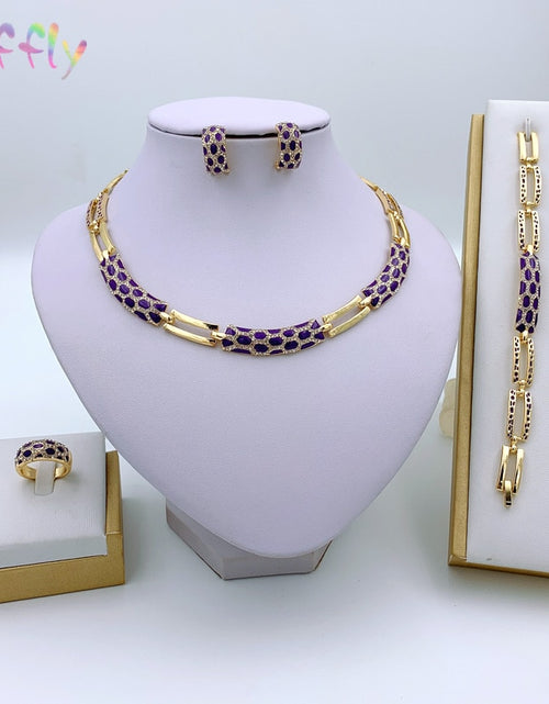 Load image into Gallery viewer, Dubai Costume Jewelry Sets for Women Luxury Bridal Nigerian Wedding African Beads Jewelry Set New Design
