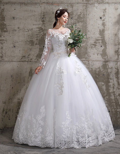 Load image into Gallery viewer, Wedding Dress 2022 New Birde Long Sleeve Ball Gown Luxury Lace Wedding Dresses Vestido De Noiva Robe De Mariee Plus Size
