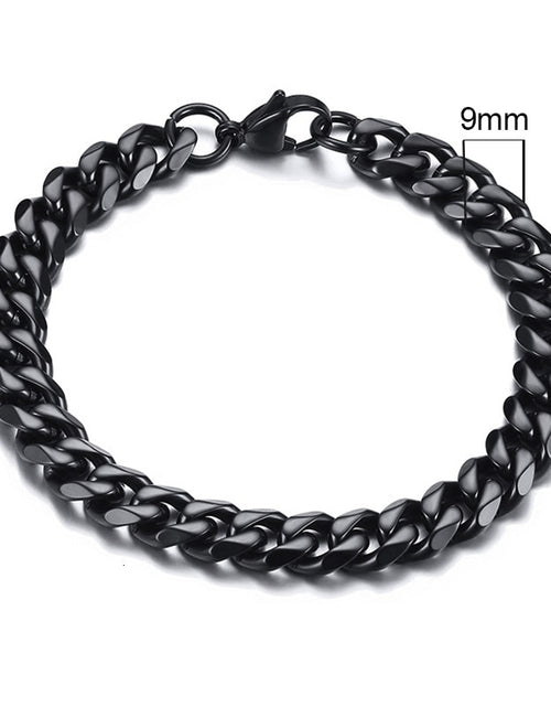 Load image into Gallery viewer, Mens Simple 3-11mm Stainless Steel Curb Cuban Link Chain Bracelets for Women Unisex Wrist Jewelry Gifts
