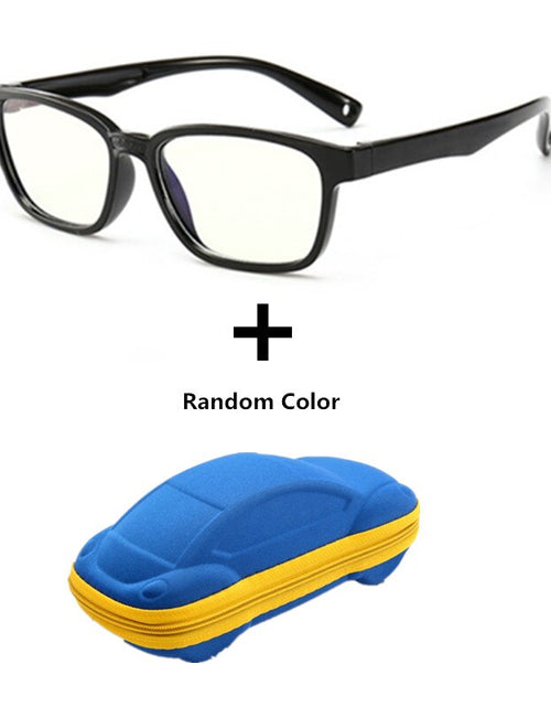 Load image into Gallery viewer, Anti blue Light Kids Glasses Boys Girls Optical Frame Computer Transparent Glasses Children Silicone Soft Eyeglasses +Car Case
