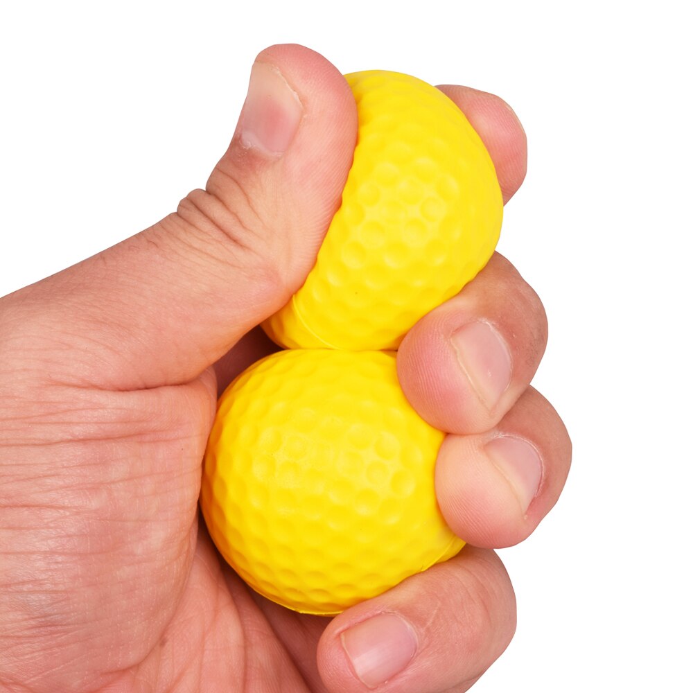 10pcs/pack Soft Indoor Practice PU Yellow Golf Balls Training Aid H8876 Free Shipping Drop Shipping Wholesale