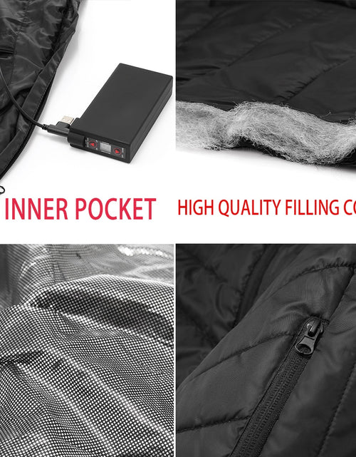 Load image into Gallery viewer, Heating jacket, USB smart switch 2-11 zone heating vest, electric heating hunting vest, men&#39;s and women&#39;s heating padded jacket
