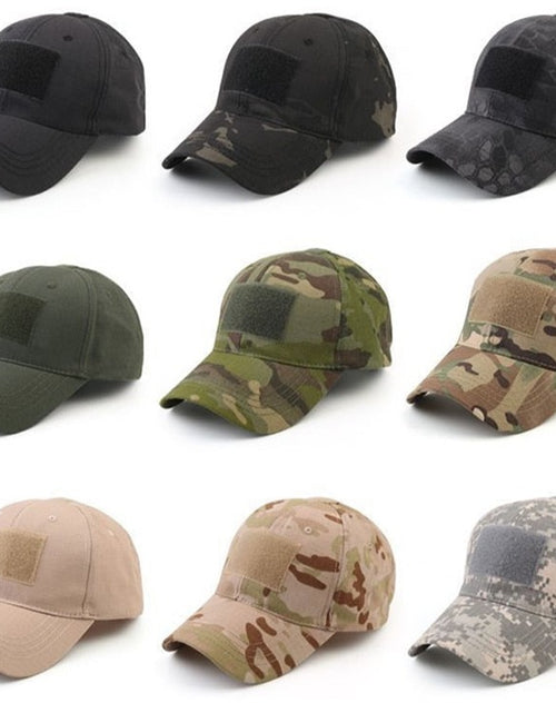 Load image into Gallery viewer, Military Baseball Caps Camouflage Tactical Army Soldier Combat Paintball Adjustable Summer Snapback Sun Hats Men Women
