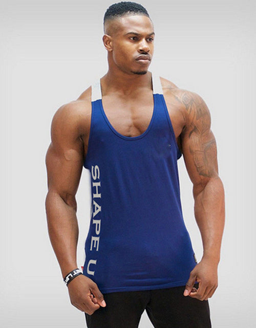 Load image into Gallery viewer, Sports Running T-shirt Men Gym Fitness Tops Tee Shirt Stringer Bodybuilding Singlets Muscle Vest T Shirt Workout Shirt
