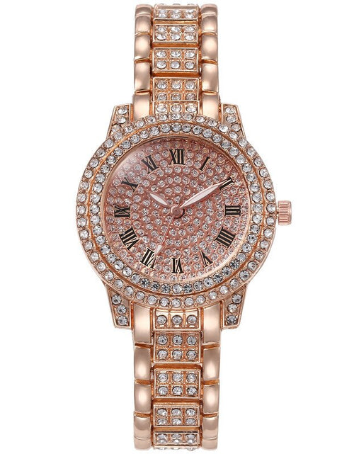 Load image into Gallery viewer, Hot Fashion Women Luxury Diamond Watches Bracelet Ladies Quartz Watch Rose Gold Womens Wristwatch Shiny Crystal Reloj Mujer
